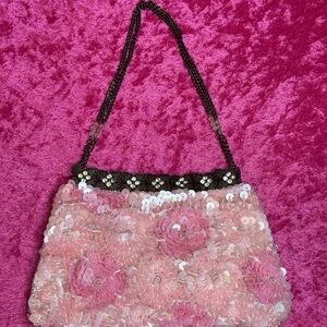 Elegant Pink Sequin Women's Bag